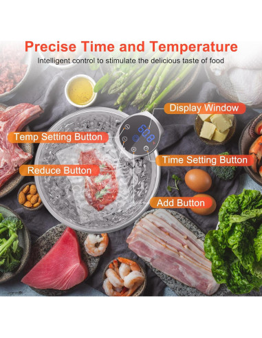 Cocedor Sous Vide Sixfivsevn 1100W Control Táctil IPX7