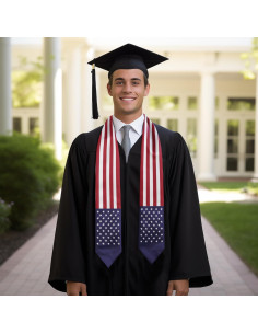 Estola de Graduación JJZ-Gradstole Bandera Americana 182.88 cm 2