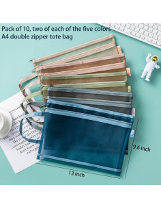 Paquete de 10 Bolsas de Almacenamiento Nylon ZZFENGKR A4 2