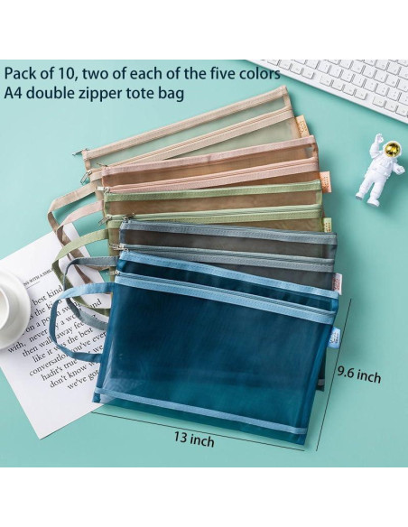 Paquete de 10 Bolsas de Almacenamiento Nylon ZZFENGKR A4