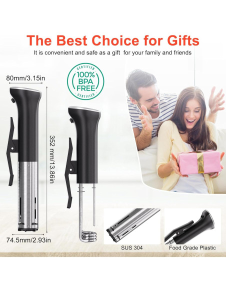 Cocedor Sous Vide Sixfivsevn 1100W Control Táctil IPX7