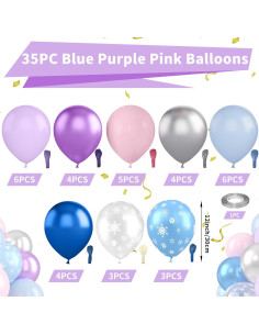 Globos de Fiesta Congelada Paready - 12 Piezas, Azul y Rosa 2