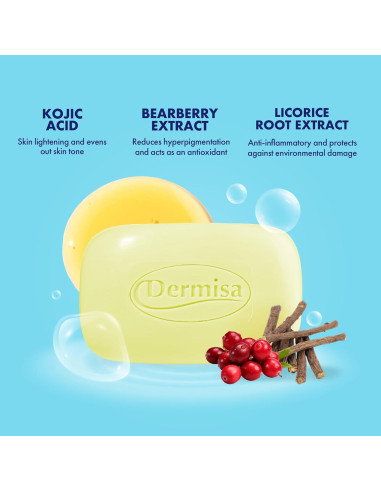 Barra Aclaradora Dermisa 85 g con Ácido Kójico y Regaliz