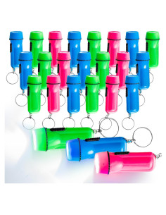 Paquete de 24 Mini Linternas LED Playbees Llavero Colores