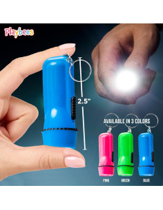 Paquete de 24 Mini Linternas LED Playbees Llavero Colores 2