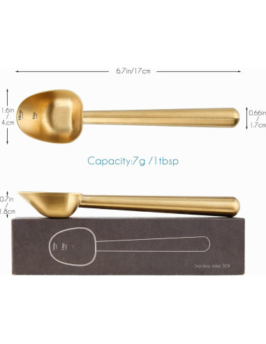 Cuchara Medidora de Café Easyworkz Oro Inoxidable 7g