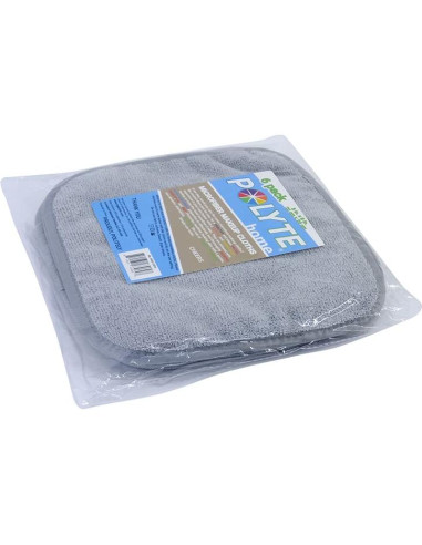 Paño Desmaquillante Hipoalergénico Microfibra Polyte 20x20 cm 6 Unidades Gris