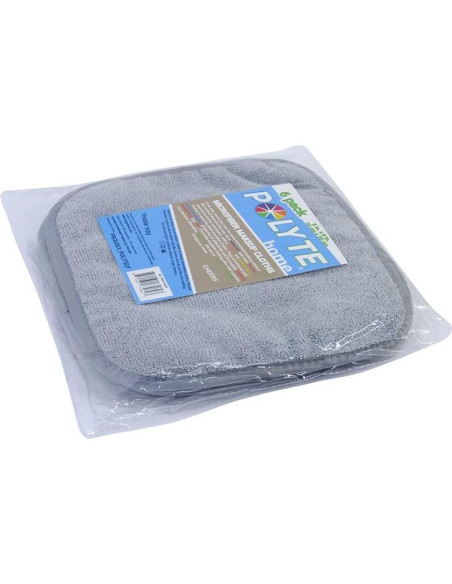 Paño Desmaquillante Hipoalergénico Microfibra Polyte 20x20 cm 6 Unidades Gris