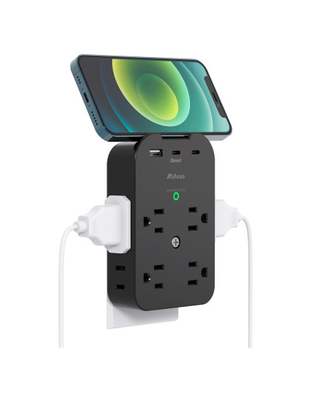 Extensor de Enchufe Mifaso 8 Enchufes 2 USB C Protector 1800 Julios