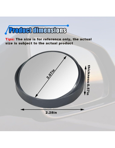 Espejo de Punto Ciego BDZMC 5.79 cm Ajustable Convexo