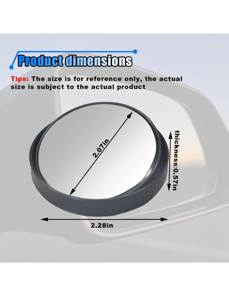 Espejo de Punto Ciego BDZMC 5.79 cm Ajustable Convexo