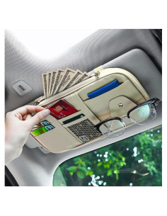 Organizador de Visera de Coche AUCELI en Cuero PU - 29.2x15.2 cm
