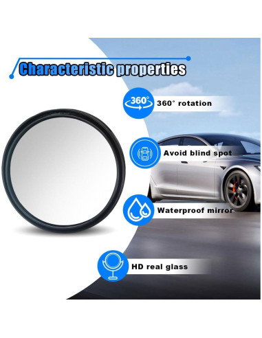 Espejo de Punto Ciego BDZMC 5.79 cm Ajustable Convexo