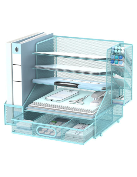 Organizador de Escritorio SUPEASY 6 Niveles Metal Azul Organizador de Escritorio SUPEASY 6 Niveles Metal Azul