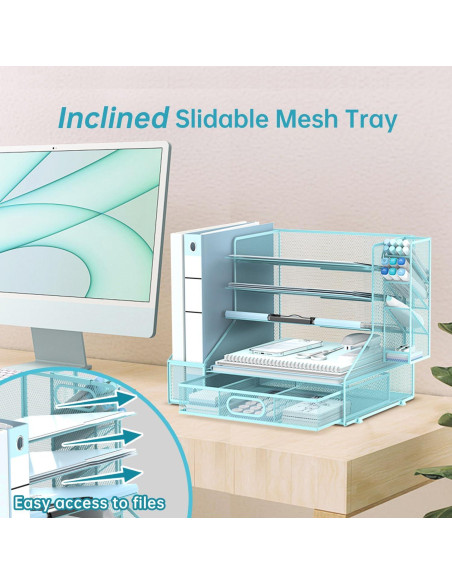 Organizador de Escritorio SUPEASY 6 Niveles Metal Azul Organizador de Escritorio SUPEASY 6 Niveles Metal Azul