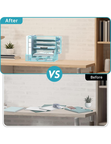 Organizador de Escritorio SUPEASY 6 Niveles Metal Azul Organizador de Escritorio SUPEASY 6 Niveles Metal Azul