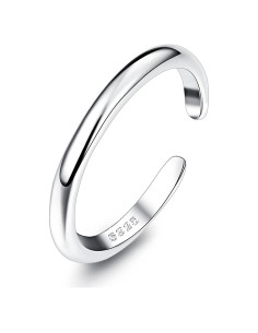 Anillo de Dedo de Plata Esterlina Fiasaso Ajustable Oro 14K