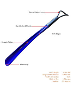 Cuerno de Zapato Ginkgo ABS Largo 45.72 cm Azul 2