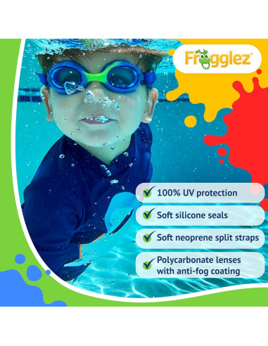 Gafas de natación anti-vaho Frogglez para niños 3-10 años