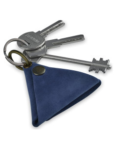 Monedero de Llave de Cuero Genuino Azul - Compacto y Seguro