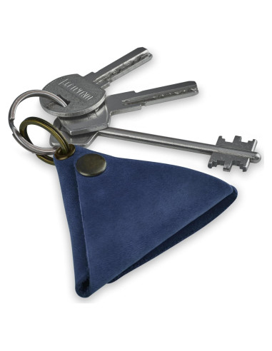 Monedero de Llave de Cuero Genuino Azul - Compacto y Seguro