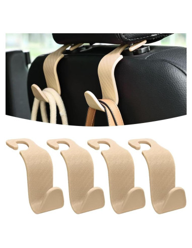 Ganchos para Reposacabezas de Automóvil Osilly - 4 Piezas Beige