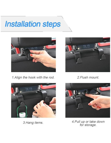 Ganchos para Reposacabezas de Automóvil Osilly - 4 Piezas Beige