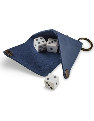 Monedero de Llave de Cuero Genuino Azul - Compacto y Seguro