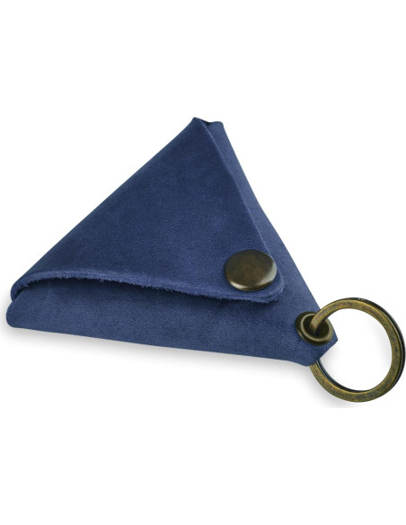 Monedero de Llave de Cuero Genuino Azul - Compacto y Seguro