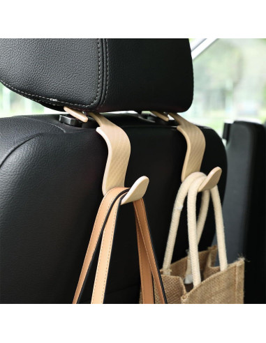 Ganchos para Reposacabezas de Automóvil Osilly - 4 Piezas Beige