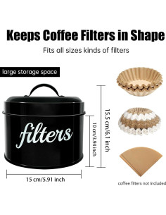 Soporte de Filtro de Café Rústico Blanco - Almacenamiento Organizador 2