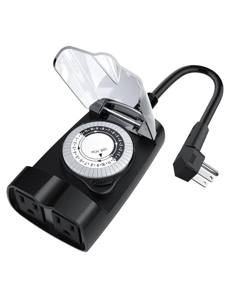 Temporizador Mecánico Exterior G-Homa 24 Horas 15A Impermeable Temporizador Mecánico Exterior G-Homa 24 Horas 15A Impermeable