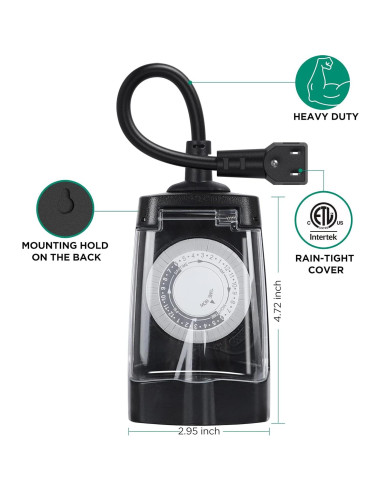 Temporizador Mecánico Exterior G-Homa 24 Horas 15A Impermeable