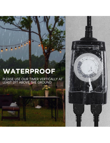 Temporizador Mecánico Exterior G-Homa 24 Horas 15A Impermeable