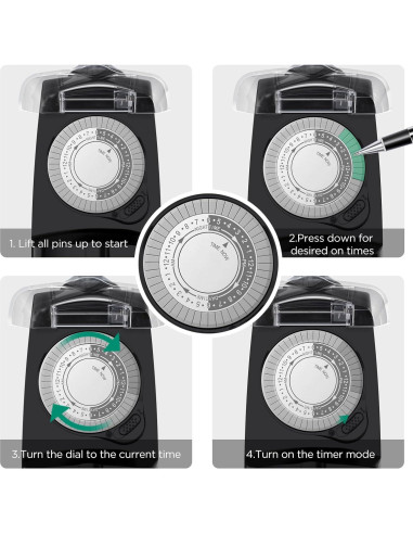 Temporizador Mecánico Exterior G-Homa 24 Horas 15A Impermeable