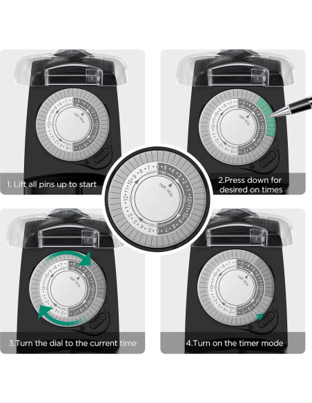 Temporizador Mecánico Exterior G-Homa 24 Horas 15A Impermeable Temporizador Mecánico Exterior G-Homa 24 Horas 15A Impermeable