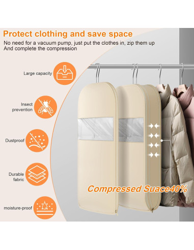 Bolsa Colgante Ahorra Espacio RXDTGYI Beige 111.76x58.42x15.24cm