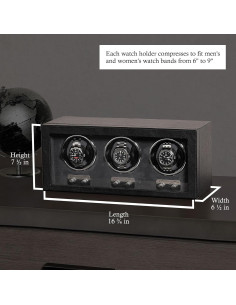 Enrollador de Relojes Automáticos ROTHWELL Triple Negro/Grey 2