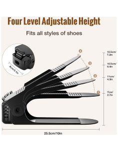 Organizador de Zapatos Neprock 12 Ranuras Negro Ahorra Espacio 2