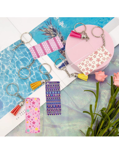 Juego de Llaveros Acrílicos Duufin 120 Pcs con Borlas