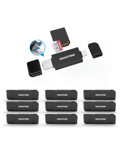 Lector de Tarjetas SD Gigastone 5-en-1 USB-A/USB-C Paquete 10