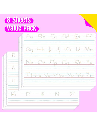 8 Pizarras Borrables Doble Cara SpriteGru para Letras y Números