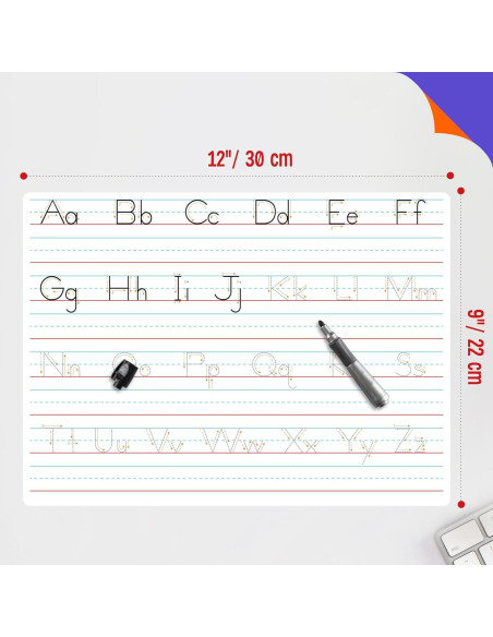 8 Pizarras Borrables Doble Cara SpriteGru para Letras y Números