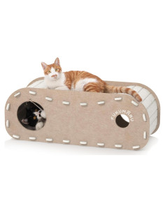 Cama para Gatos FUKUMARU Beige 80 cm Cueva Extra Grande