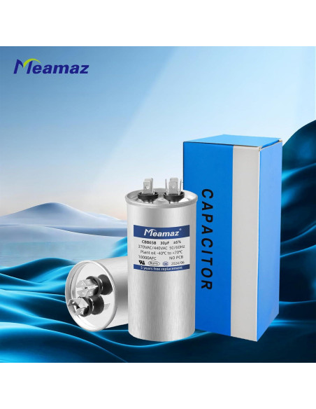 Capacitor CBB65 Meamaz 30uF +/-6% 370V/440V Redondo 5cm Capacitor CBB65 Meamaz 30uF +/-6% 370V/440V Redondo 5cm