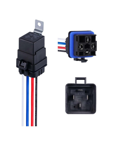 Relé Automotriz 4 Pines Ronybuy 12V 40A IP65 con Arnés