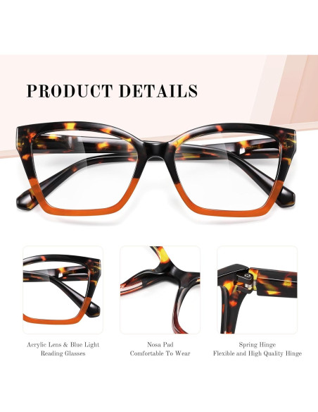 Paquete de 3 Gafas de Lectura Resjok con Bloqueo Luz Azul