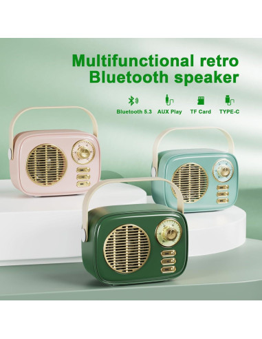 Altavoz Bluetooth Inalámbrico Retro Dosmix T8Mini Azul