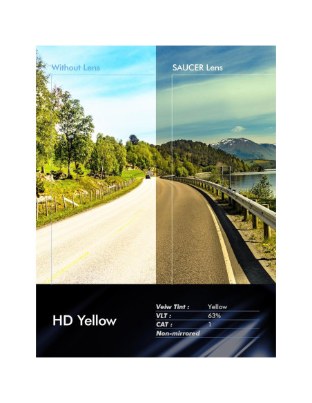 Lentes de Reemplazo Saucer Amarillo HD para Gafas Wiley X SG-1