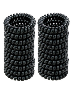 20 Coils de Cabello Elásticos Leenchiry 5.5 cm Negro